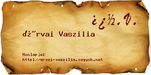 Árvai Vaszilia névjegykártya